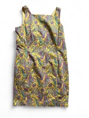 Vintage Ralph Lauren yellow paisley dress Size 16